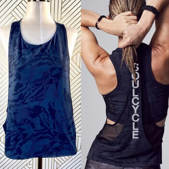 SoulCycle‎ Black Abstract Loose Armpit Tank Top - Picture 1 of 11
